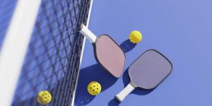 pickleball racket and balls